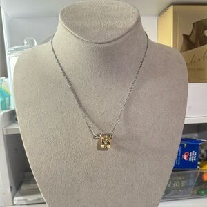 Coach Tri color Gold, rose gold and Silver Pendant Necklace